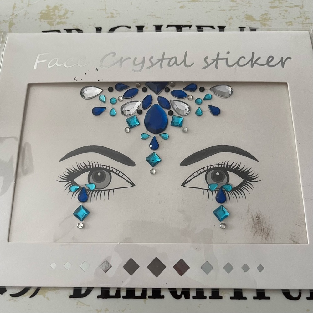 Mermaid Face Gems Rhinestone Tattoo Festival Jewels Temporary - Picture 2 of 4